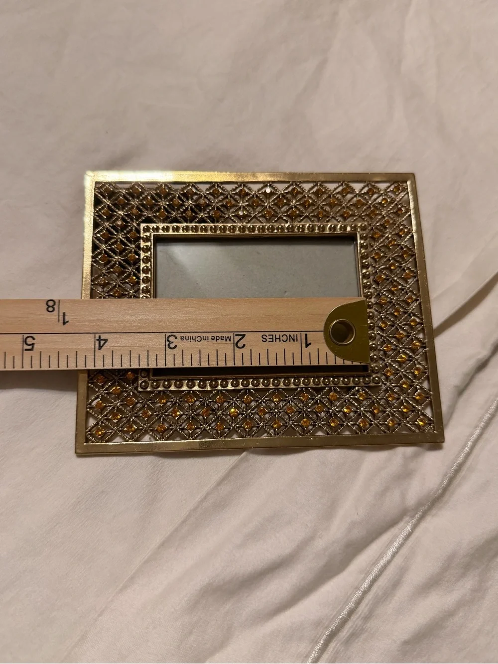 Ornate Gold Jeweled Picture Frame 2.5